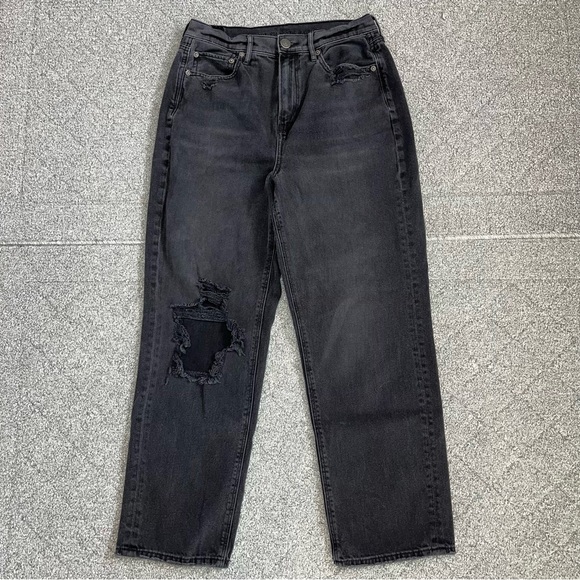 American Eagle Outfitters Denim - American Eagle Highest Rise 90s Boyfriend Distressed Black Jeans Womens Size 10